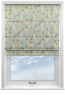 Wisteria Silk, Subtle Blue - Motorised Roman Blind